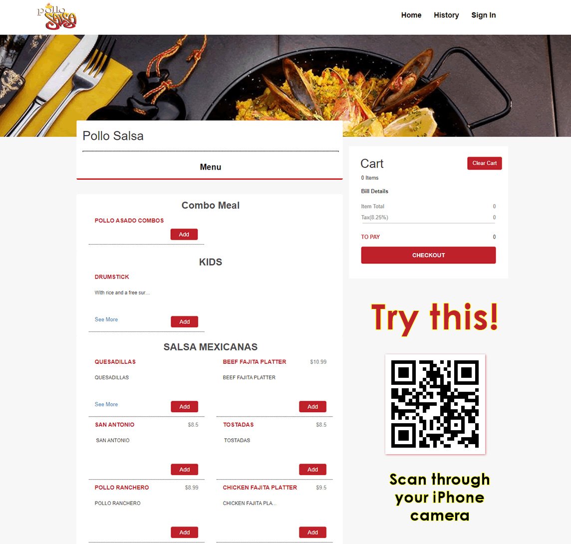 qr code enabled food menu